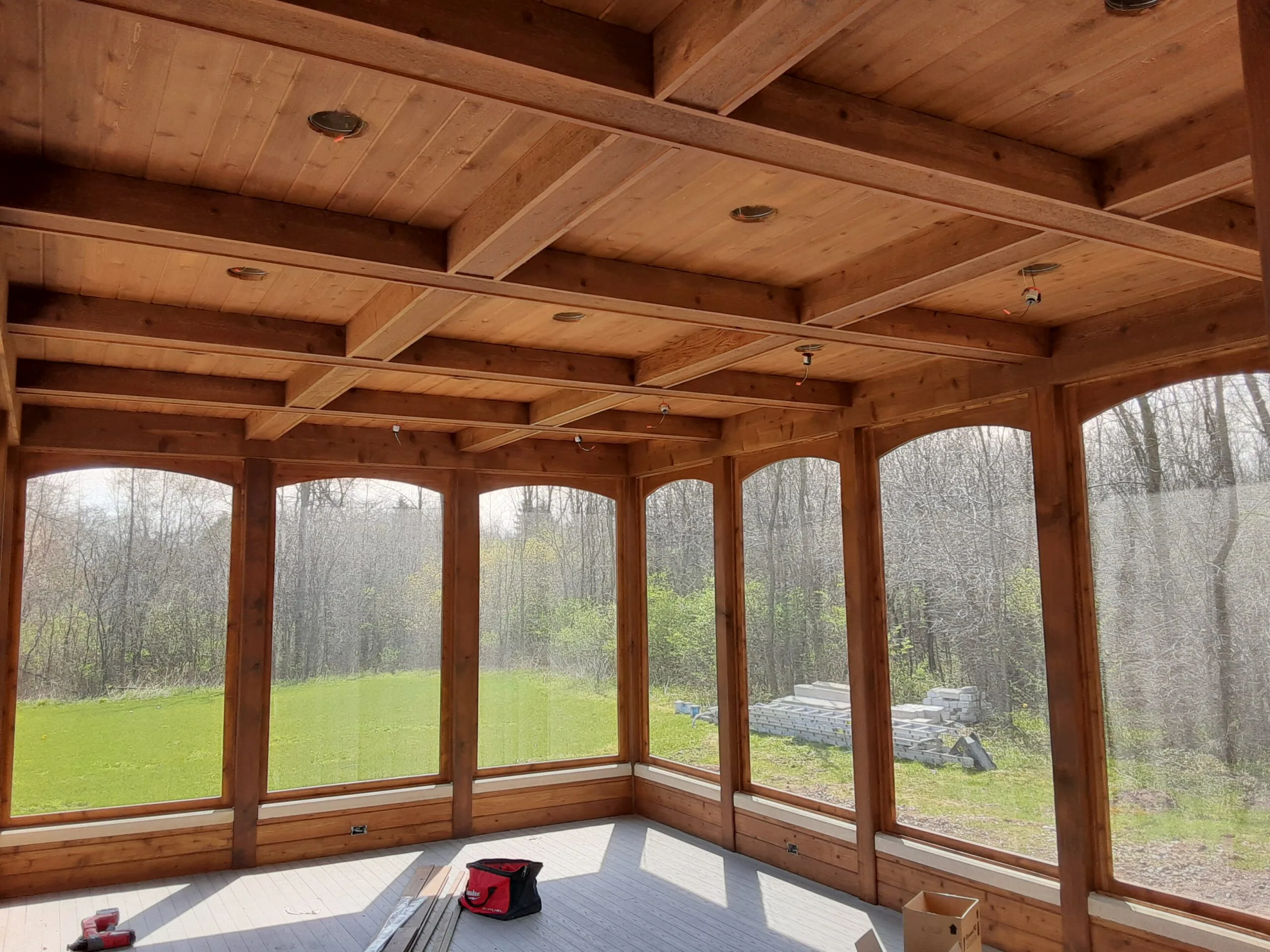 Cedar screened porch