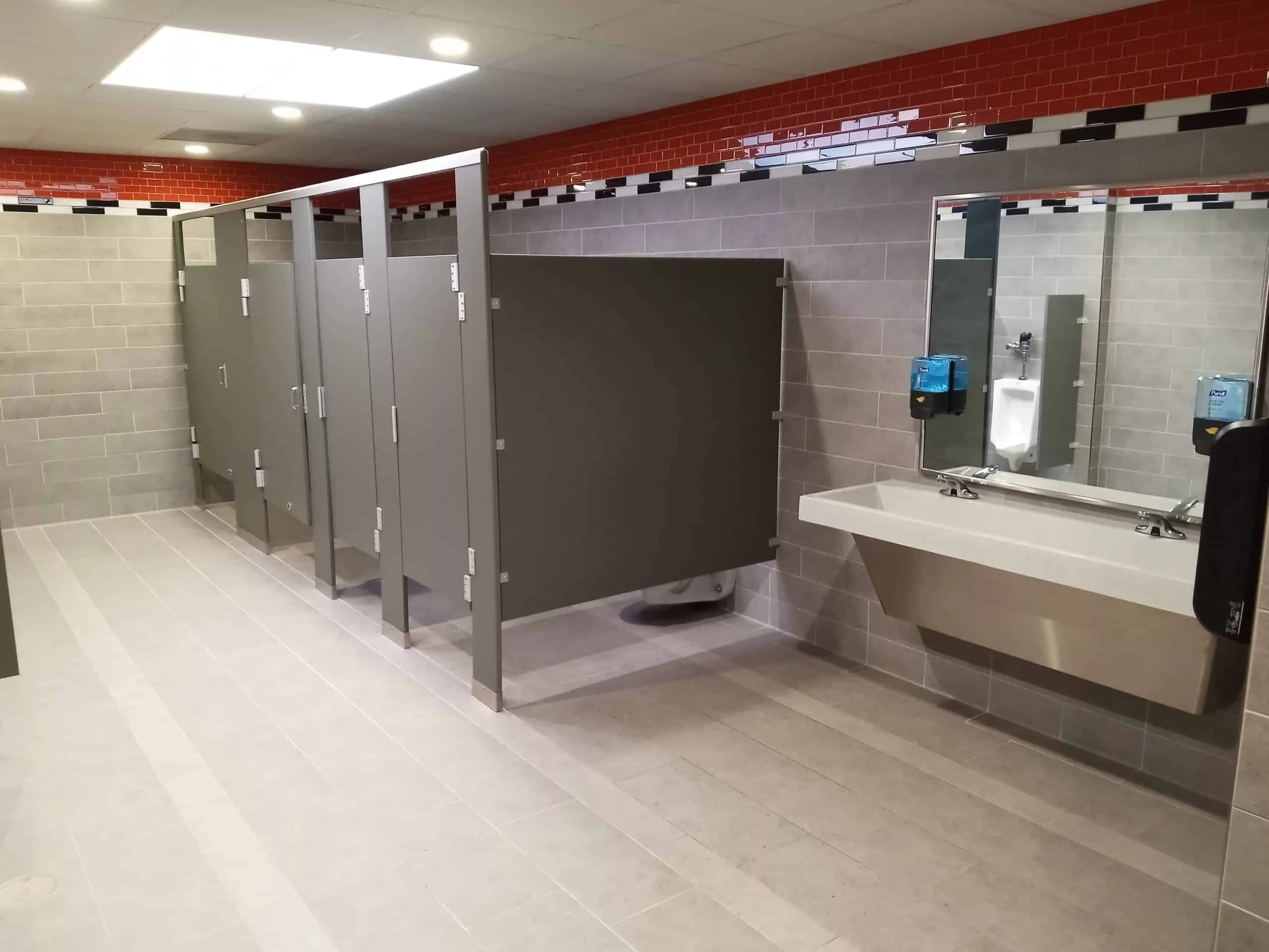 Renovated school restroom