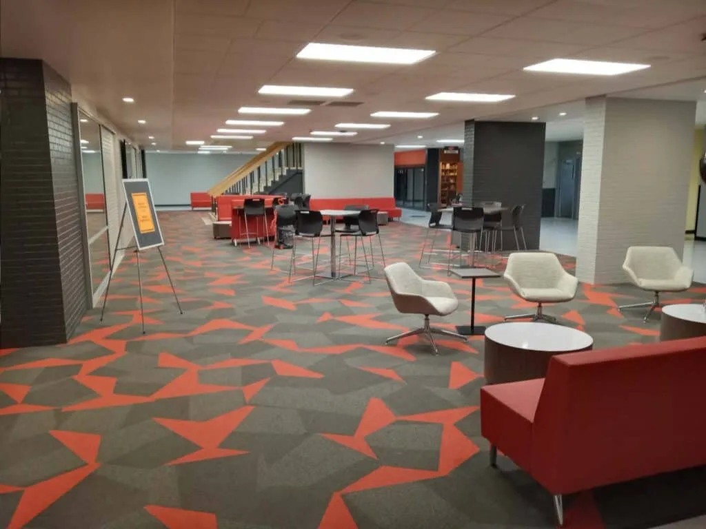 School commons with lounge seating