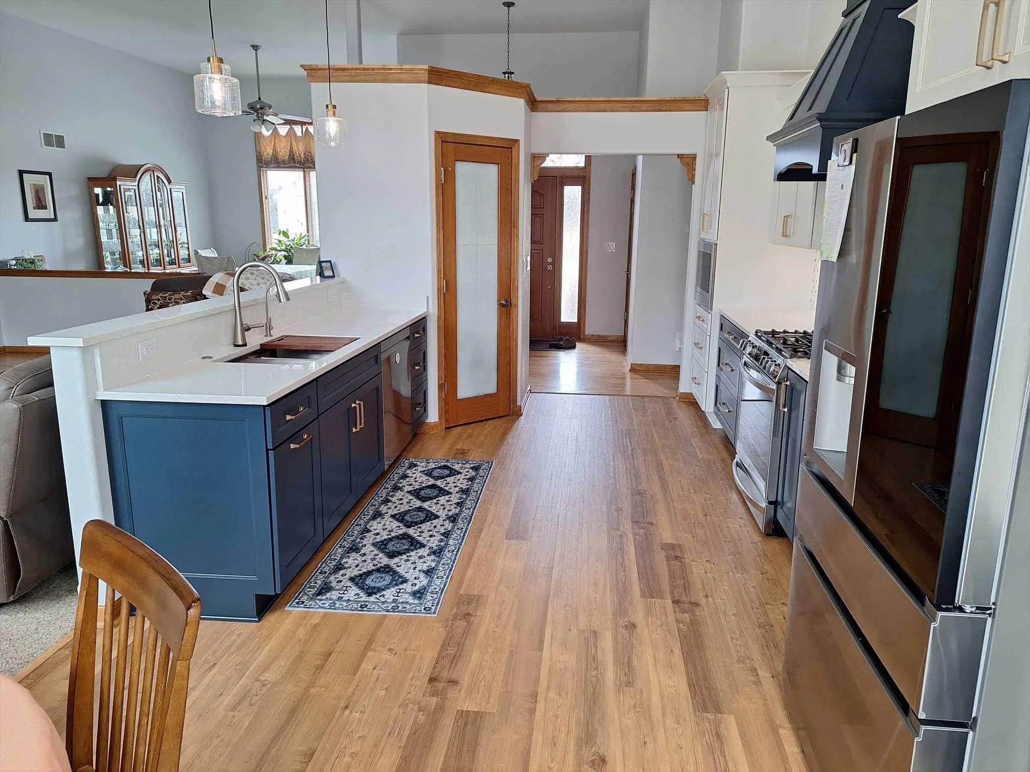 Navy and white kitchen