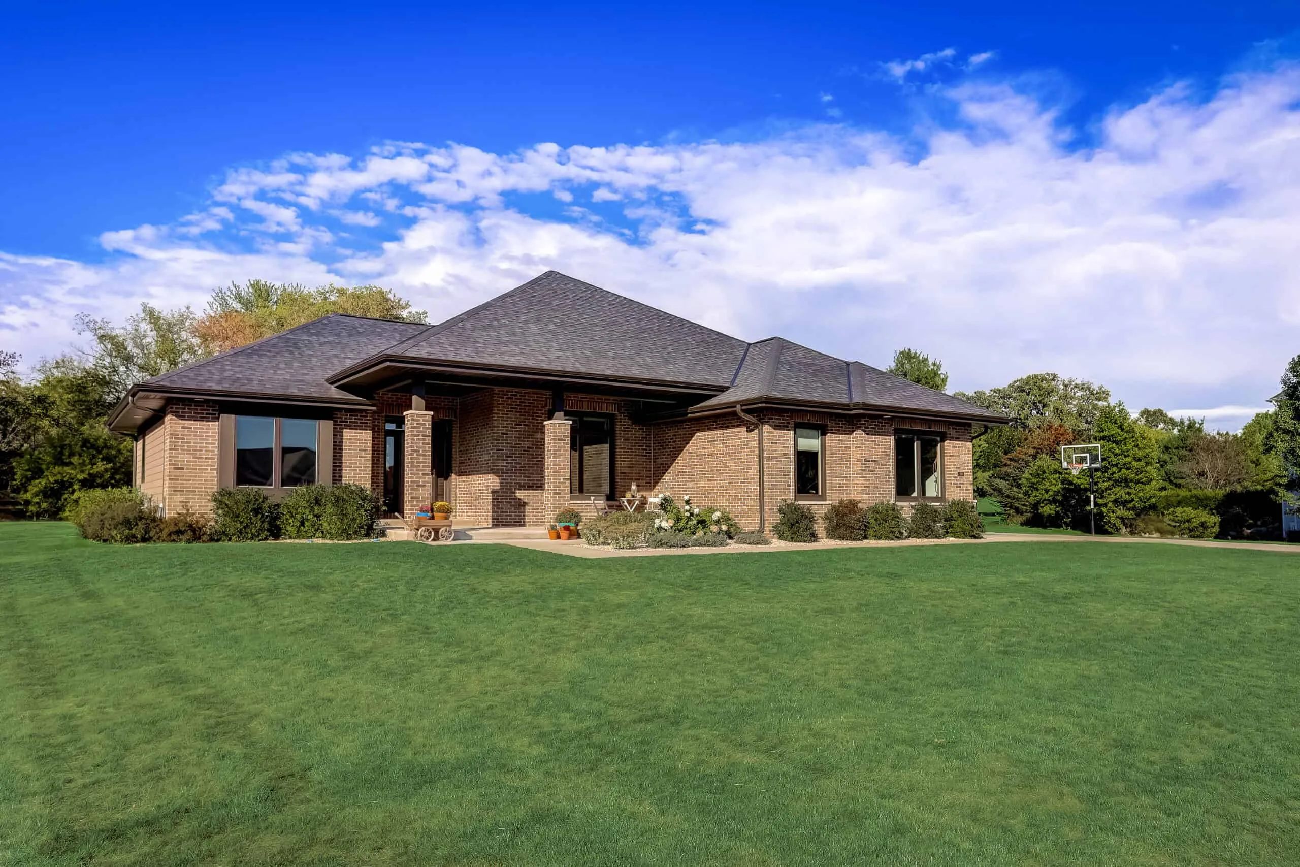 Custom brick ranch home