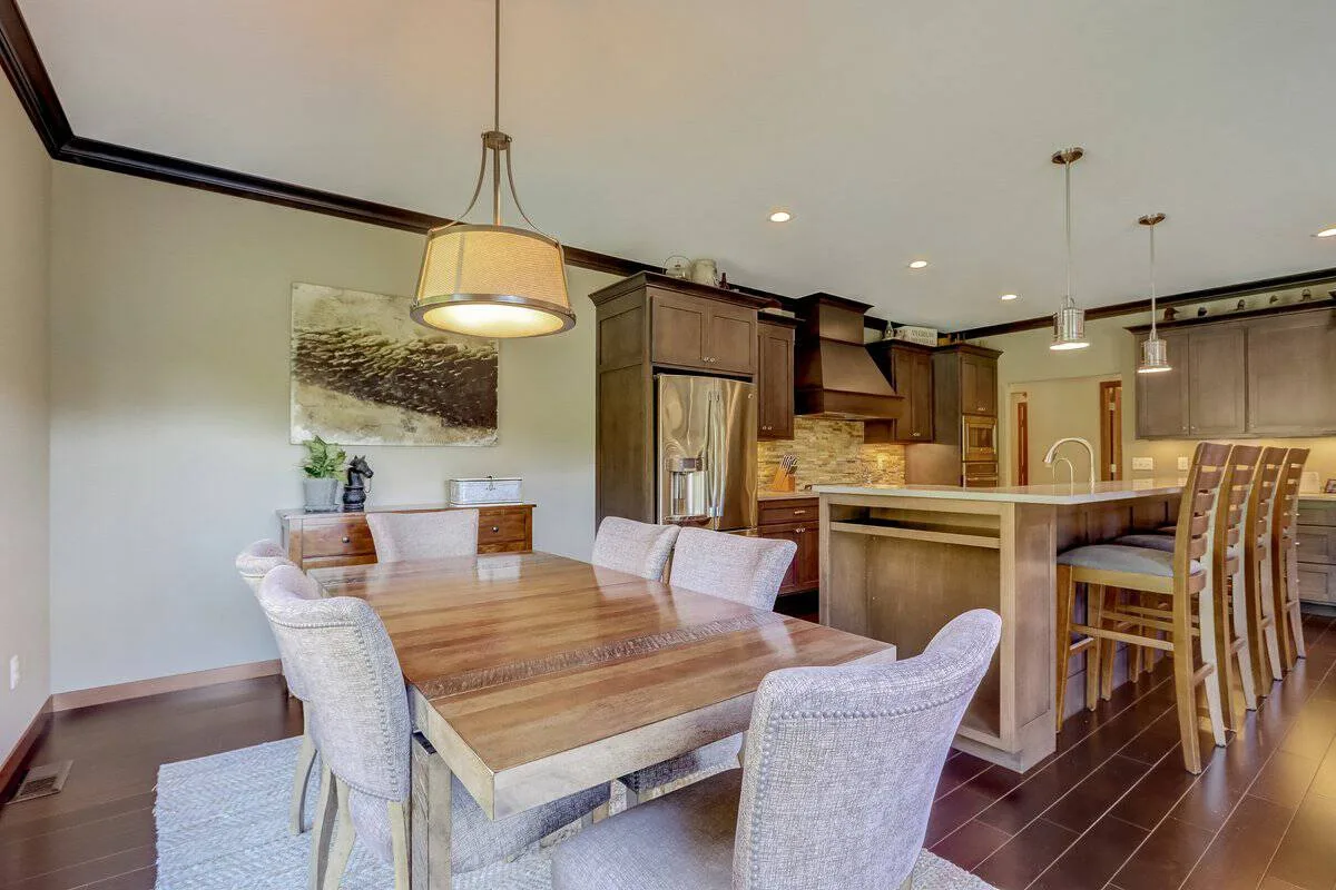 Open-concept kitchen and dining