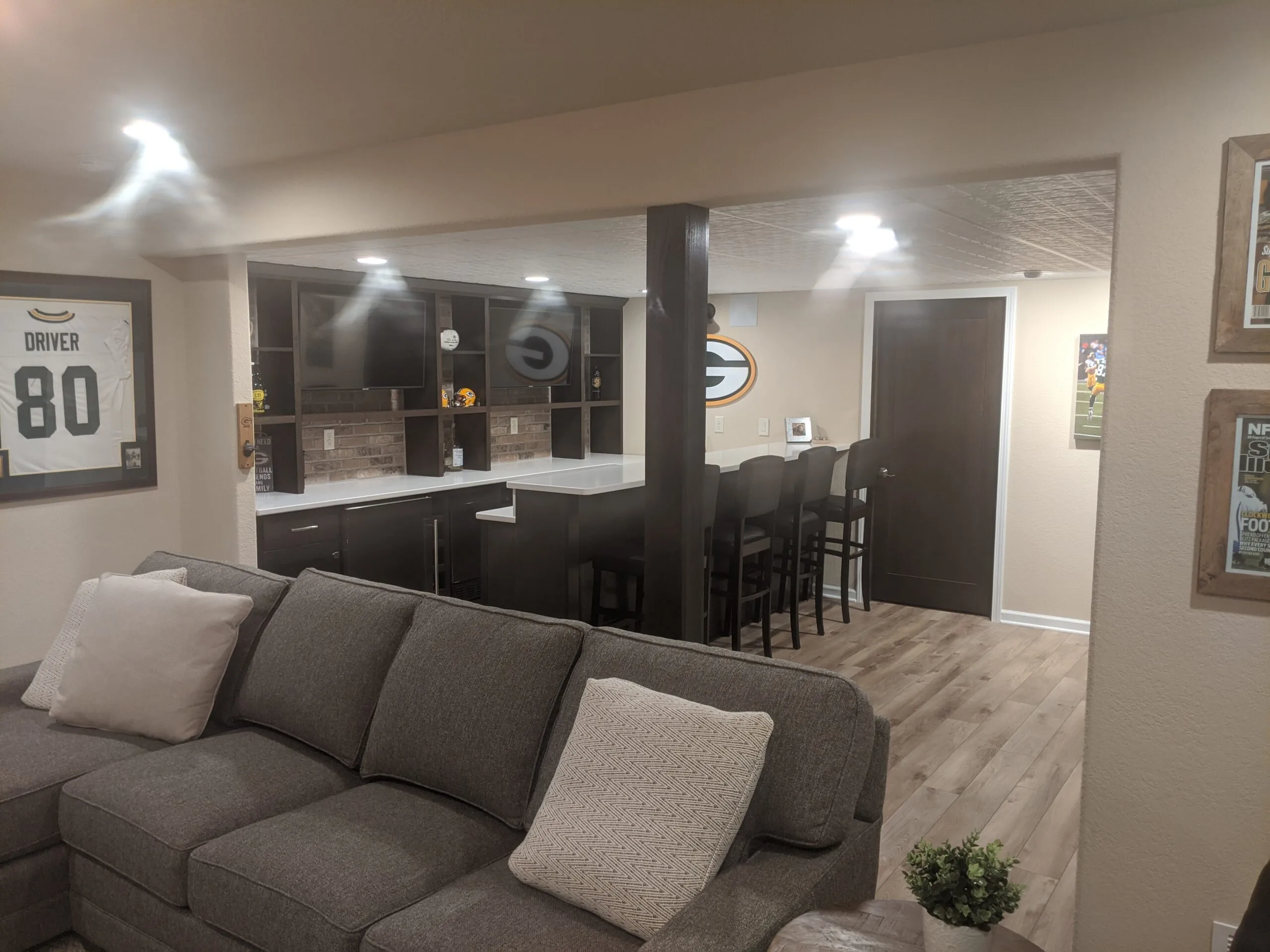 Basement bar and lounge