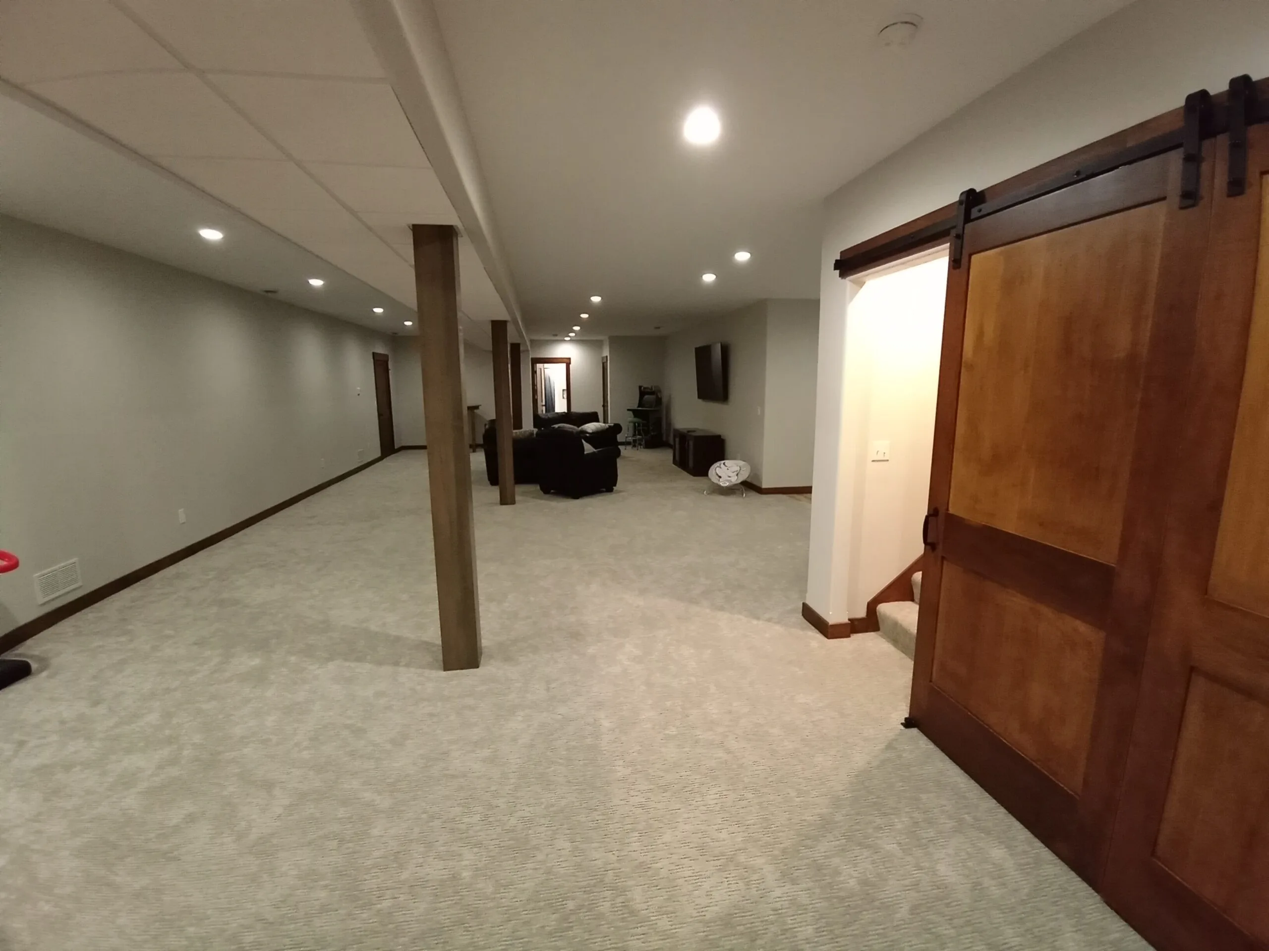 Open finished basement